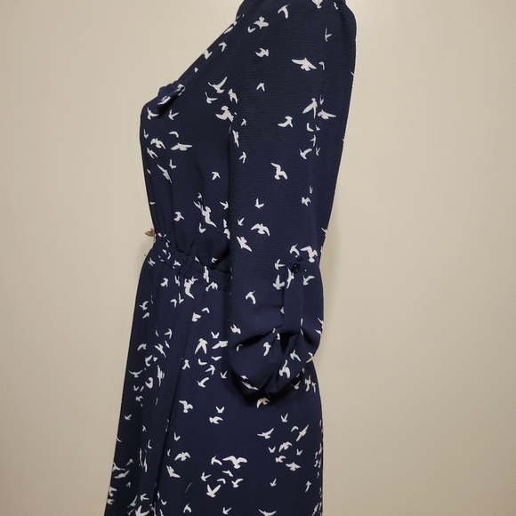 Indigo Rose Blue Dress Small Clinch  Waist Vacation Summer - Picture 4 of 5